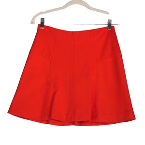 Ann Taylor Loft Mini Skirt Womens Size 0 Orange Lined A Line Stretch High Rise